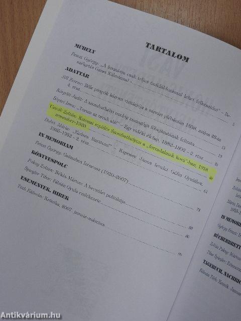 Vasi Honismereti és Helytörténeti Közlemények 2007/2.