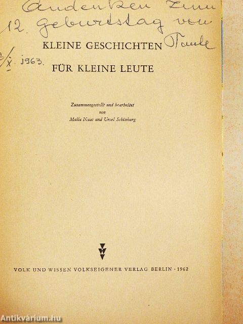 Kleine Geschichten für kleine Leute