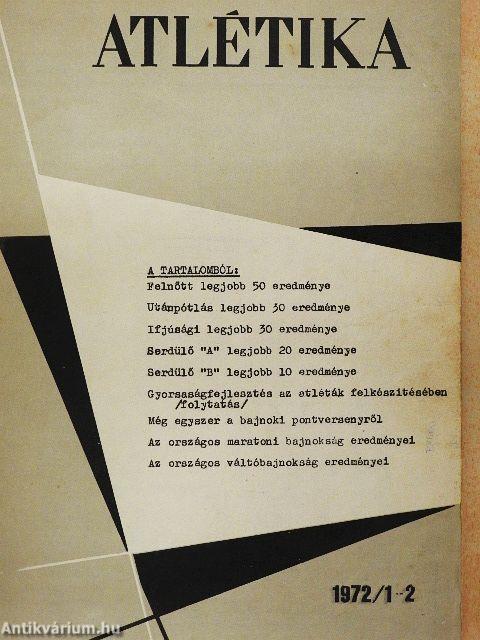 Atlétika 1972. január-december