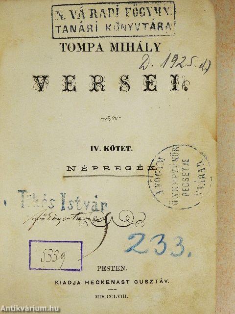 Tompa Mihály versei IV.