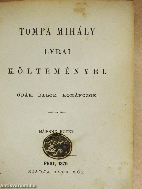 Tompa Mihály lyrai költeményei II. (töredék)