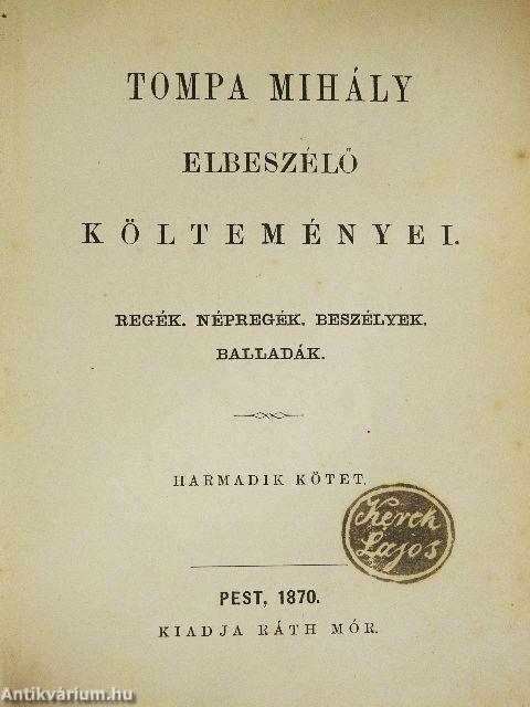 Tompa Mihály elbeszélő költeményei III. (töredék)