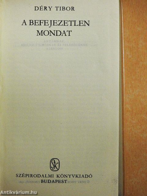 A befejezetlen mondat