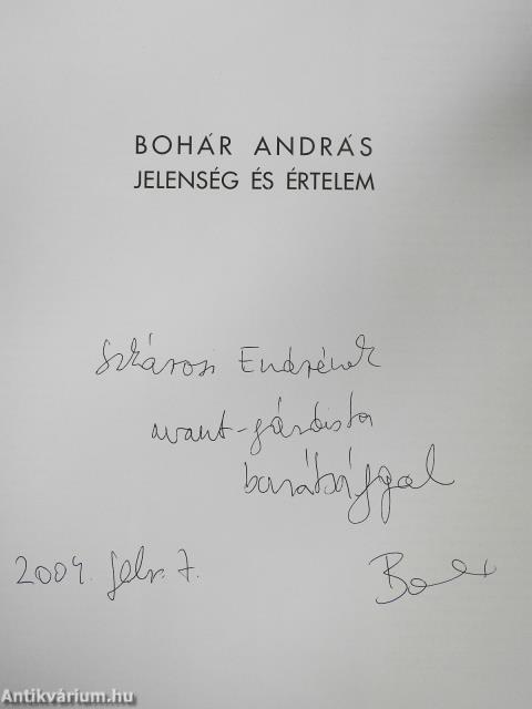 Jelenség és értelem (dedikált példány)