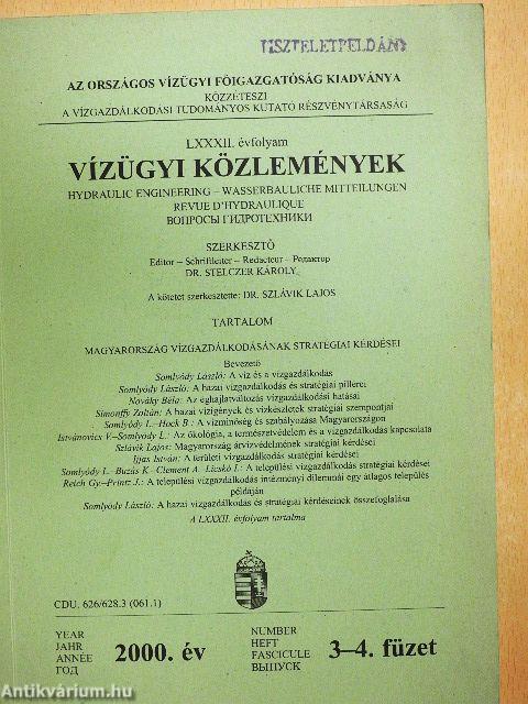 Vízügyi Közlemények 2000/3-4.
