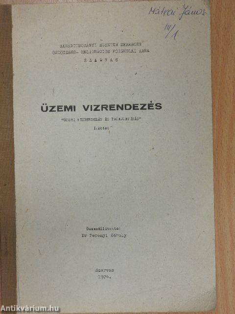 Üzemi vizrendezés I.