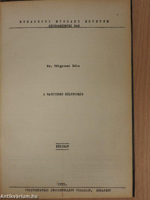 A raszteres mélynyomás (dedikált példány)