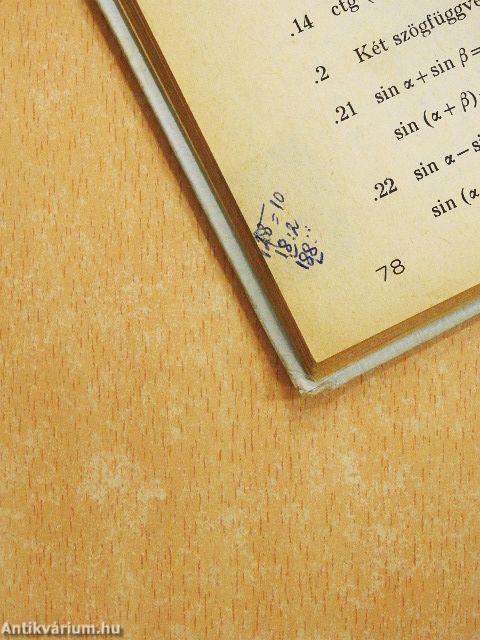 Függvénytáblázatok