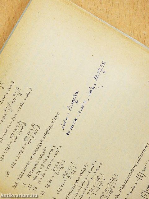 Függvénytáblázatok