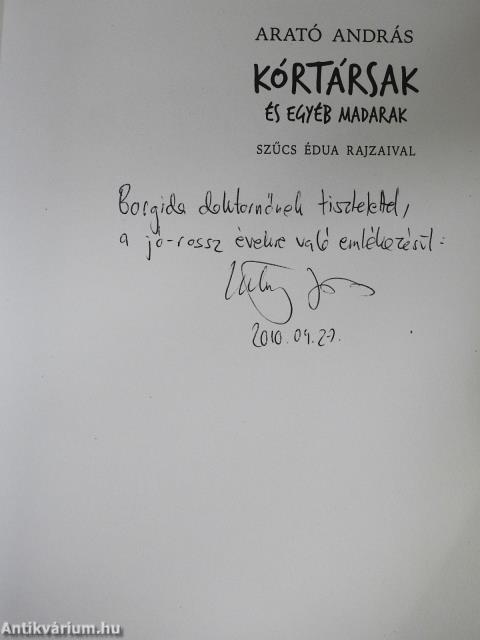 Kórtársak és egyéb madarak (dedikált példány)