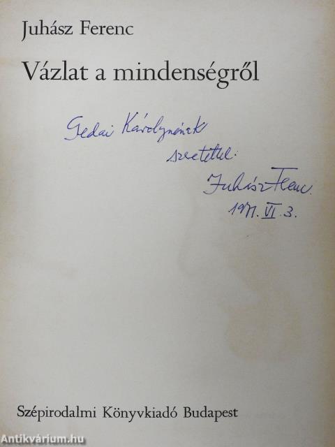 Vázlat a mindenségről (dedikált példány)