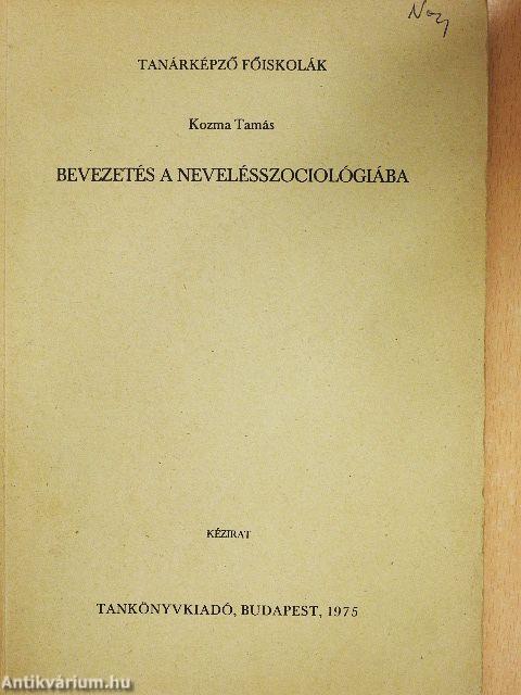 Bevezetés a nevelésszociológiába