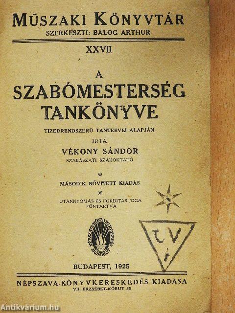 A szabómesterség tankönyve