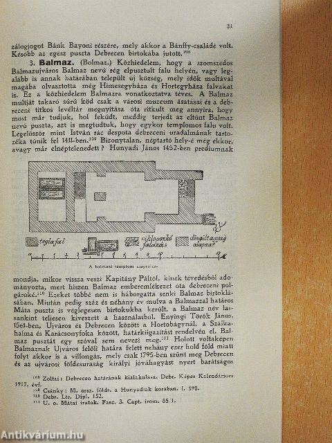 Települések, egyházas és egyháztalan falvak Debreczen város mai határában