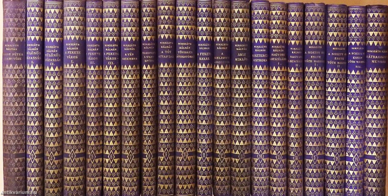 "20 kötet a Mikszáth Kálmán művei sorozatból (nem teljes sorozat)"