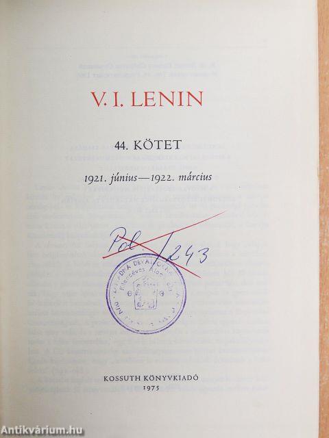 V. I. Lenin összes művei 44.