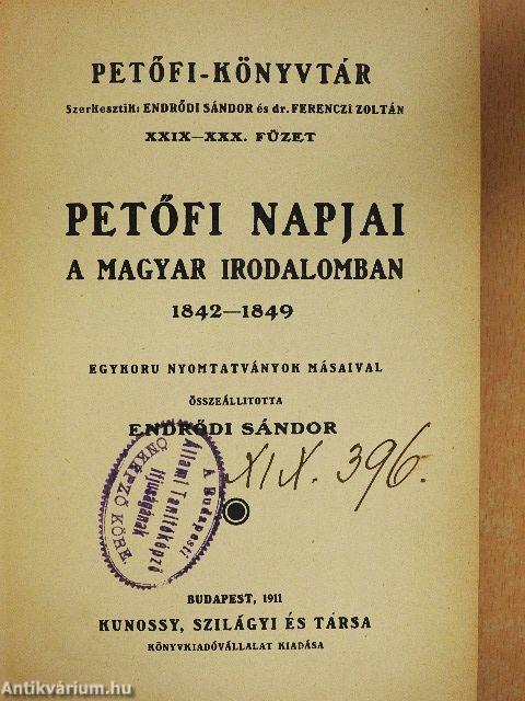 Petőfi napjai a magyar irodalomban