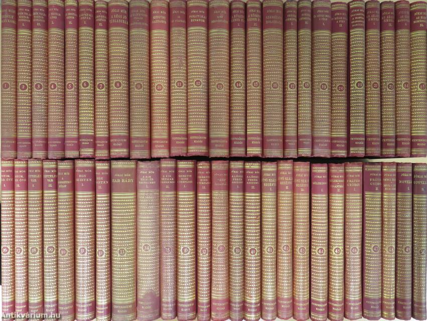 "50 kötet a Jókai Mór művei - Centenáriumi kiadás sorozatból (nem teljes sorozat)"