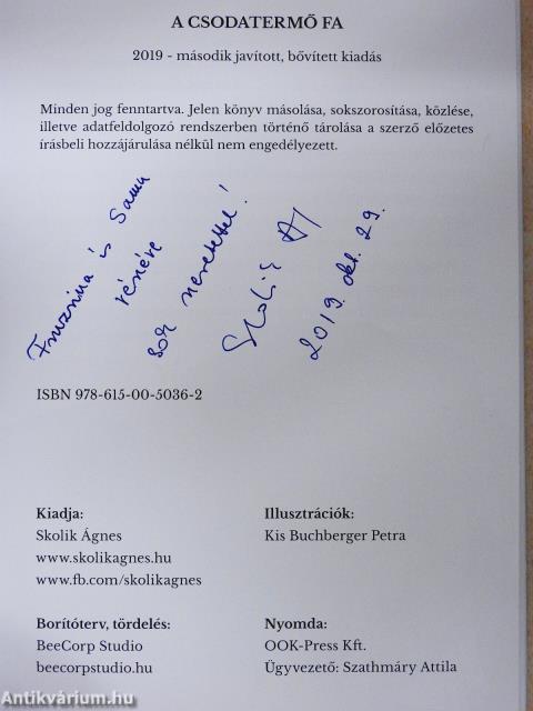 A csodatermő fa (dedikált példány)