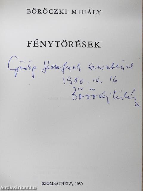Fénytörések (dedikált példány)