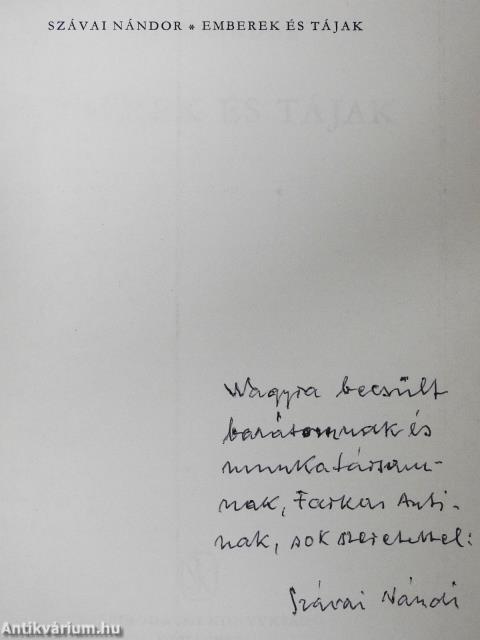 Emberek és tájak (dedikált példány)