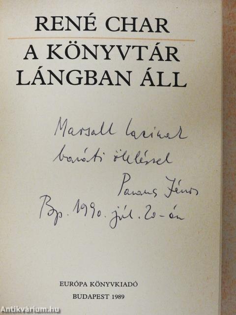 A könyvtár lángban áll (dedikált példány)