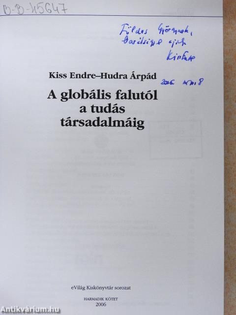 A globális falutól a tudás társadalmáig (dedikált példány)