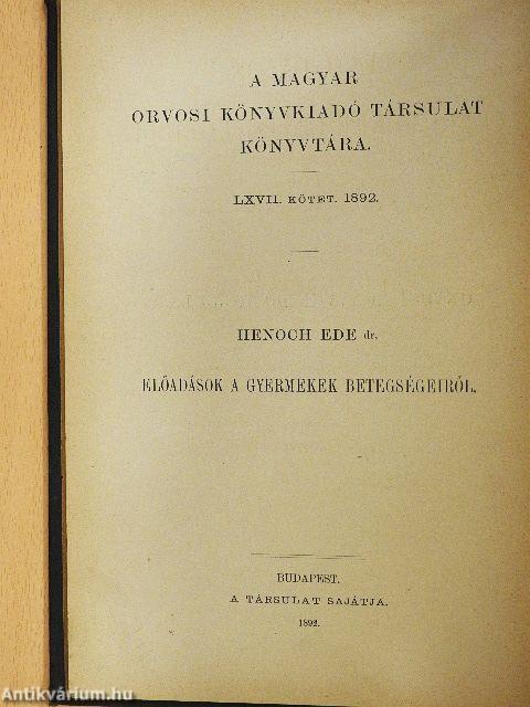 Előadások a gyermekek betegségeiről