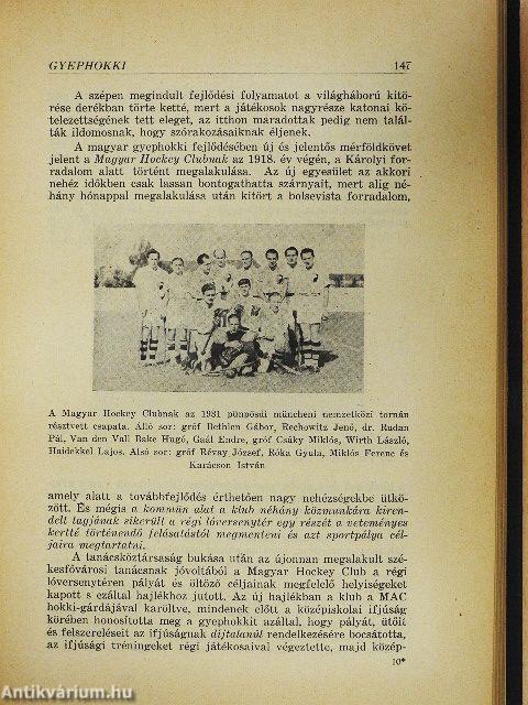 A magyar sport reneszánszának története 1896-tól napjainkig I-II.