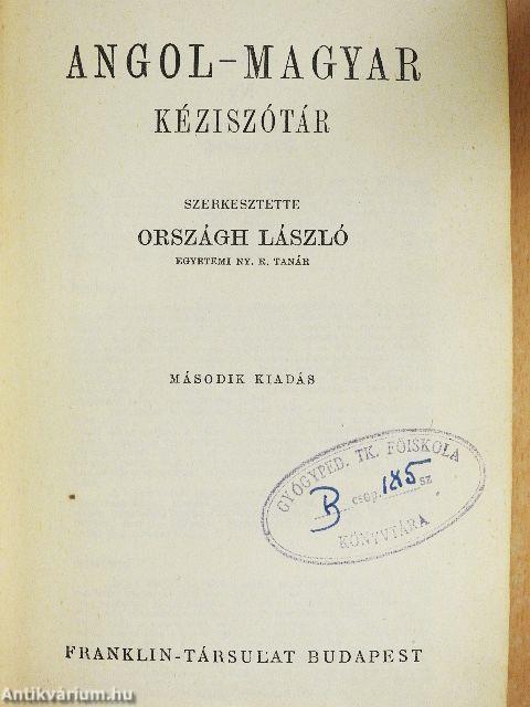 Angol-magyar kéziszótár