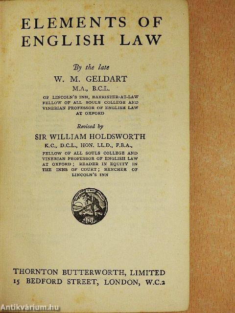 Elements of english law