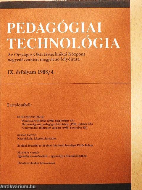 Pedagógiai Technológia 1988/4.