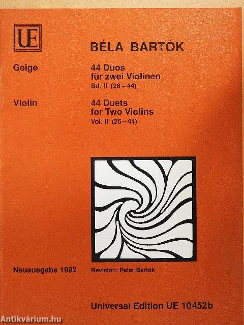 44 Duos für Zwei Violinen II.