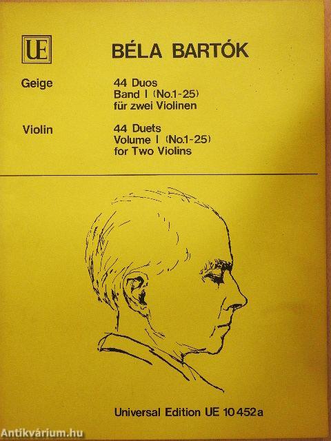 44 Duos für Zwei Violinen I.