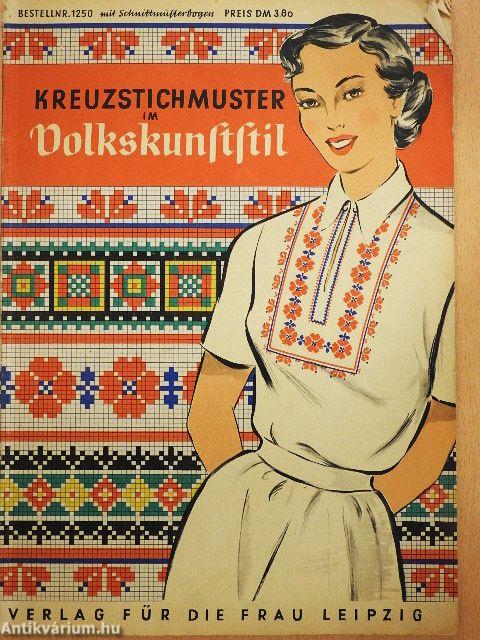 Kreuzstichmuster im Volkskunststil