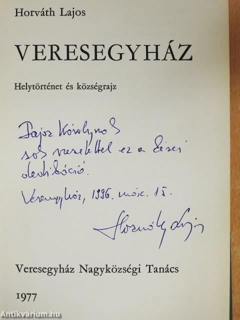 Veresegyház (dedikált példány)