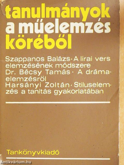 Tanulmányok a műelemzés köréből (dedikált példány)