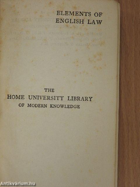 Elements of english law