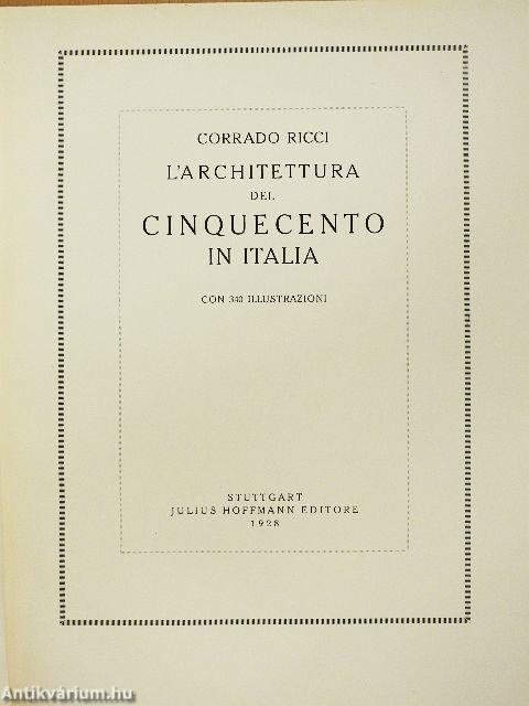 L'architettura del cinquecento in Italia