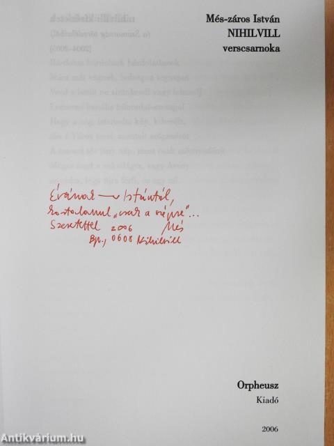 Nihilvill verscsarnoka