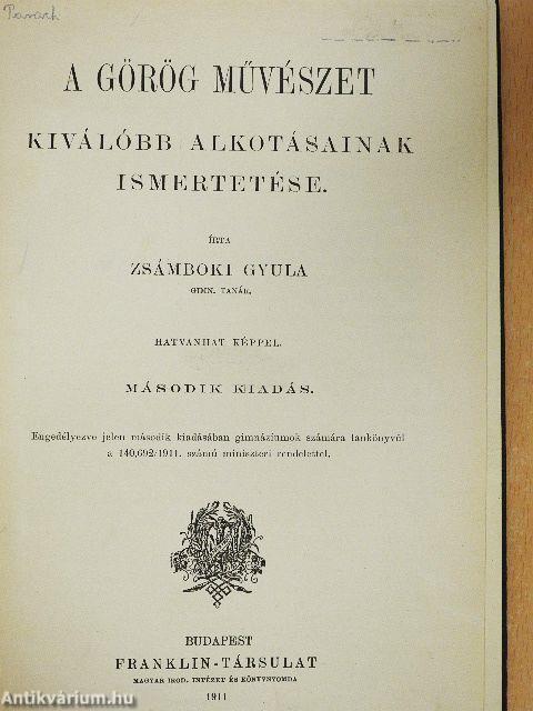 A görög művészet kiválóbb alkotásainak ismertetése