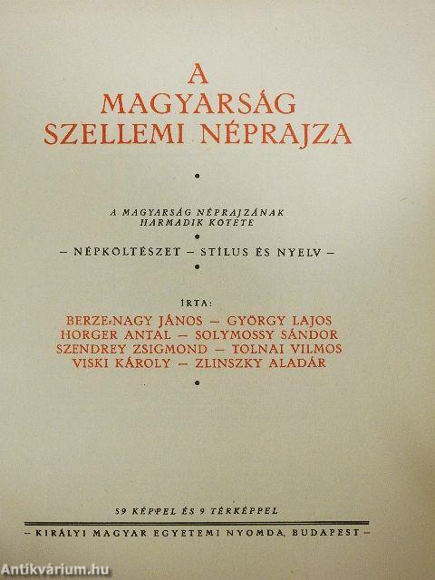 A magyarság néprajza III.