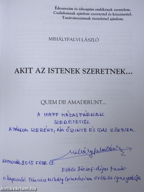 Akit az istenek szeretnek... (dedikált példány)