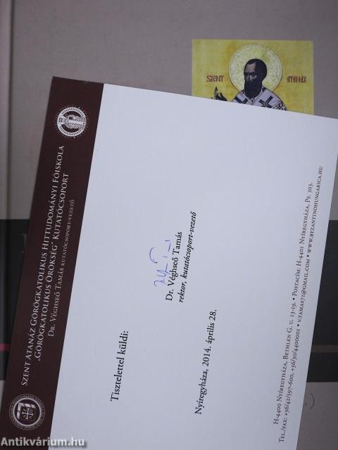 Bacsinszky András munkácsi püspök (aláírt példány)