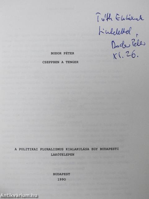 Cseppben a tenger (dedikált példány)