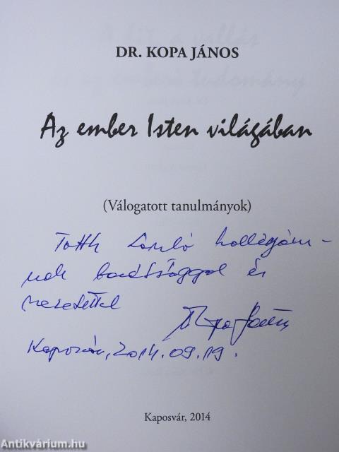 Az ember Isten világában (dedikált példány)