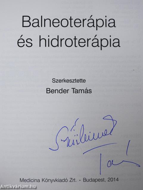 Balneoterápia és hidroterápia (dedikált példány)