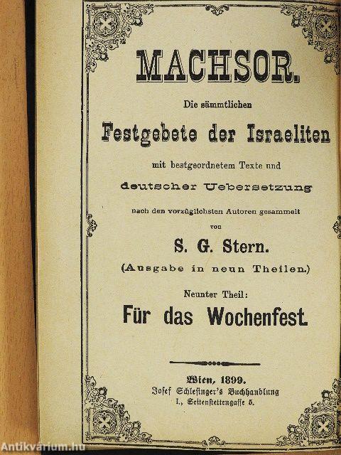 Machsor. Die sämtlichen Festgebete der Israeliten IX.