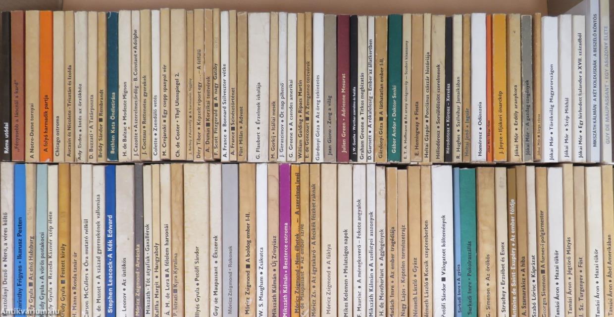 "105 kötet az Olcsó Könyvtár sorozatból (nem teljes sorozat)"