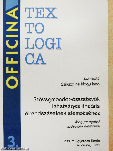 Szövegmondat-összetevők lehetséges lineáris elrendezéseinek elemzéséhez